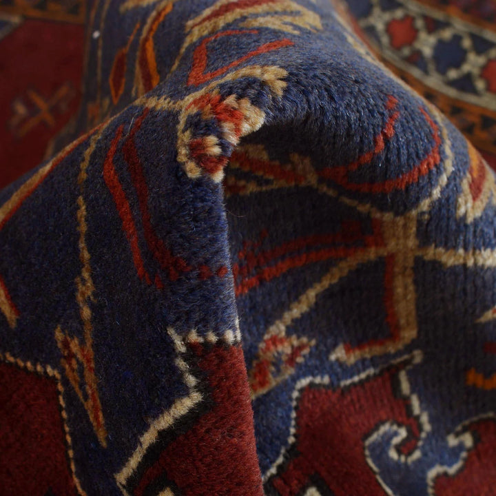 Red Afghan Prayer Rug 2' 8" x 3' 9" Hand-Knotted | No. AL14981
