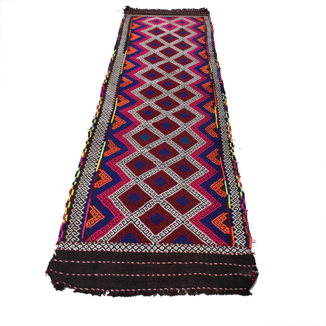 Afghan Kilim Rug 2' 6" x 10' 11" Flat-Weave | No. AL14995