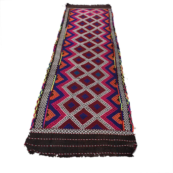 Afghan Kilim Rug 2' 6" x 10' 11" Flat-Weave | No. AL14995