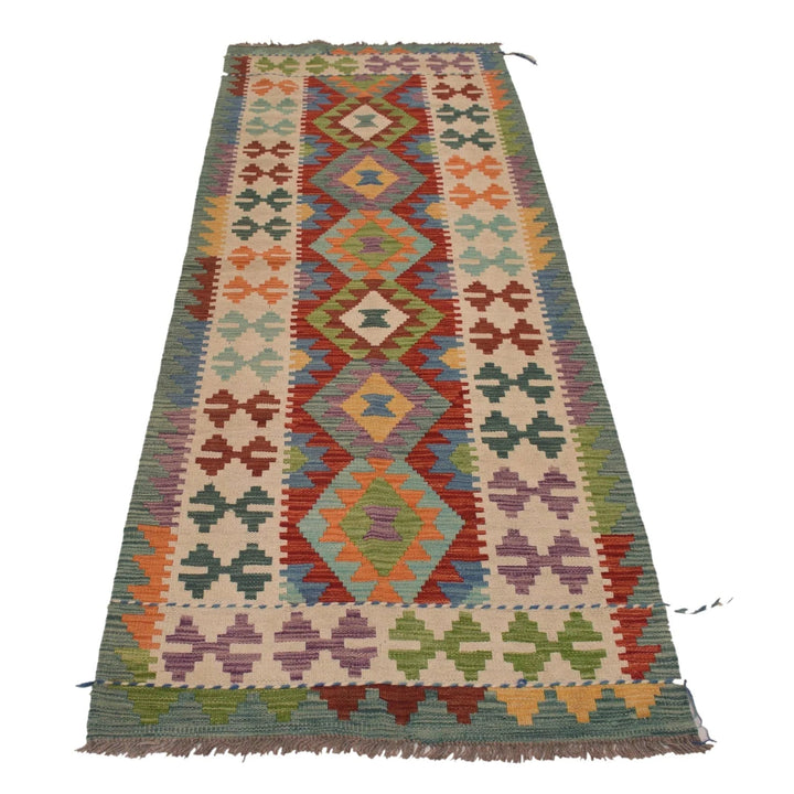 Afghan Kilim Rug 2' 8" x 8' 2" Flat-Weave | No. AL15100