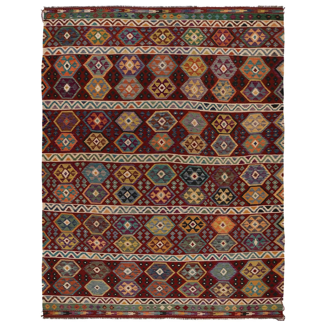 Hand Woven Wool Kelim 8' 10" x 11' 7" - No. AL15121