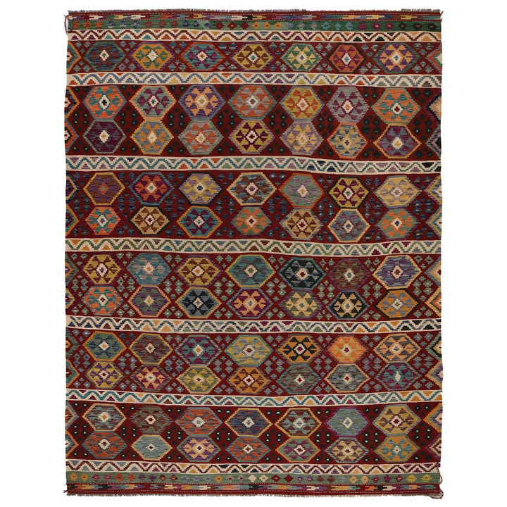Afghan Kilim Rug 8' 10" x 11' 7" Flat-Weave | No. AL15121