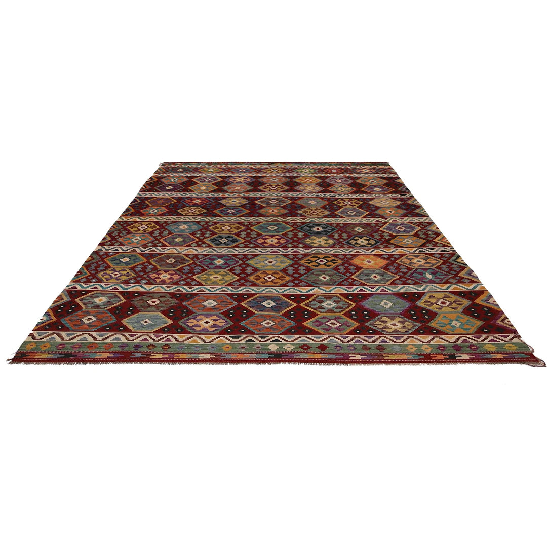 Afghan Kilim Rug 8' 10" x 11' 7" Flat-Weave | No. AL15121
