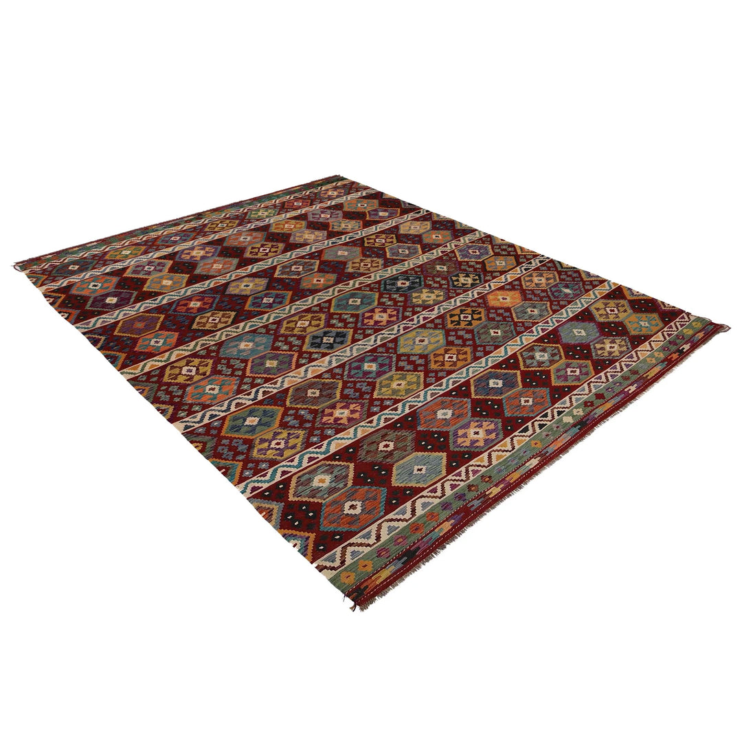 Afghan Kilim Rug 8' 10" x 11' 7" Flat-Weave | No. AL15121