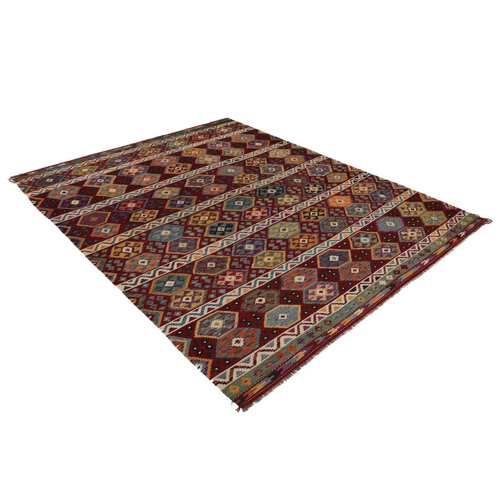 Afghan Kilim Rug 8' 10" x 11' 7" Flat-Weave | No. AL15121