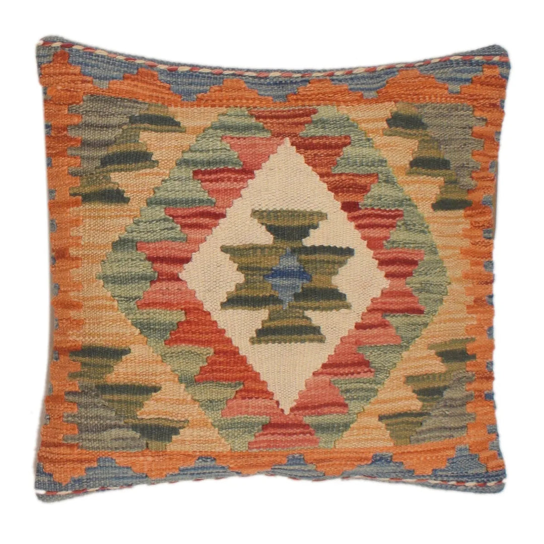 Afghan Kilim Cushion Covers 1' 4" x 1' 6" Flat-Weave | No. AL15135