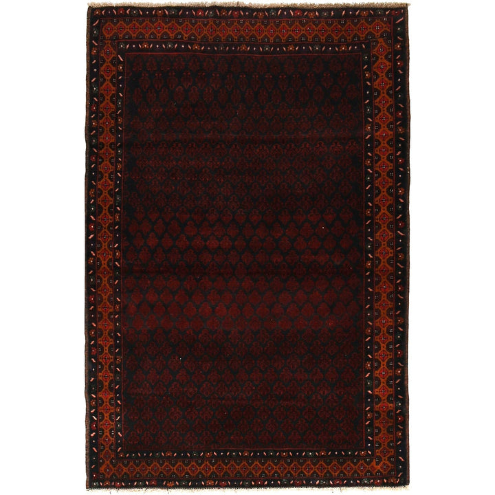 Afghan Baluchi Rug 4' 1" x 6' 2" Hand-Knotted | No. AL15182
