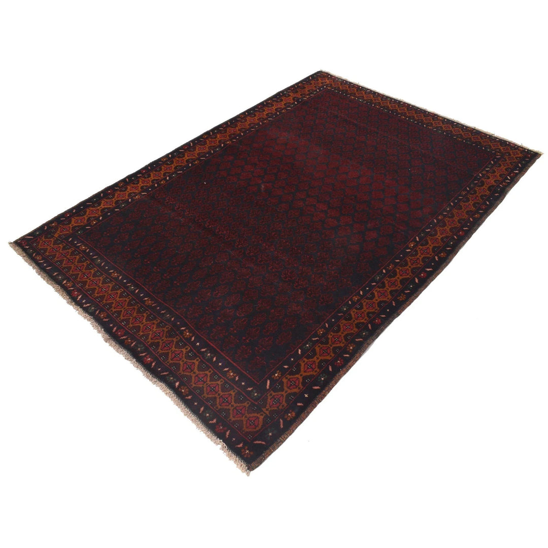 Afghan Baluchi Rug 4' 1" x 6' 2" Hand-Knotted | No. AL15182