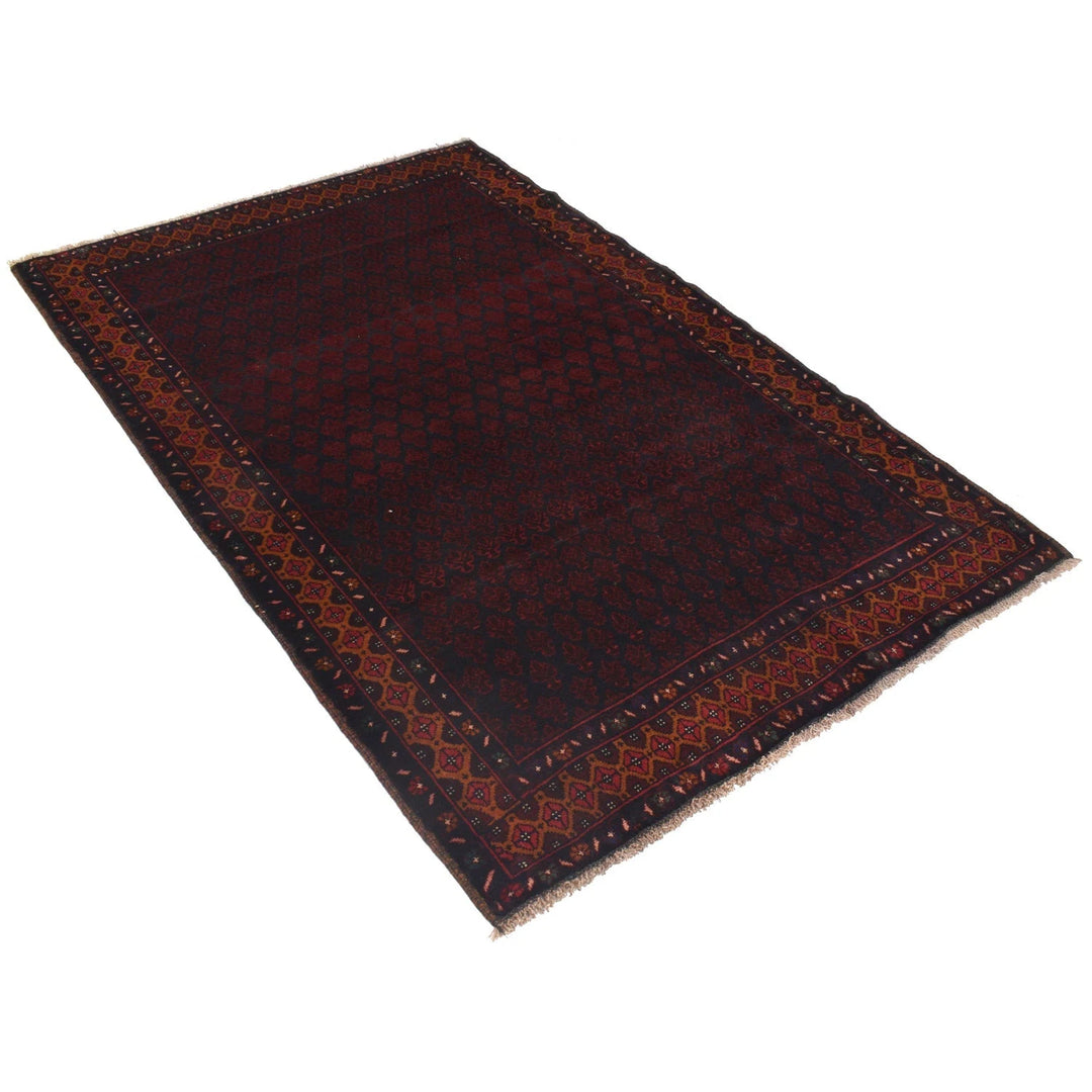 Afghan Baluchi Rug 4' 1" x 6' 2" Hand-Knotted | No. AL15182