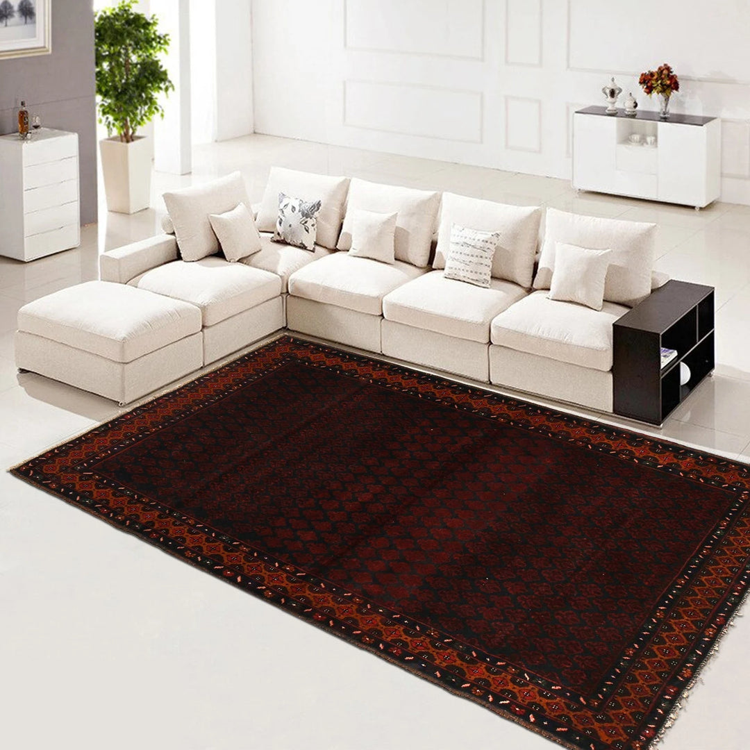 Afghan Baluchi Rug 4' 1" x 6' 2" Hand-Knotted | No. AL15182