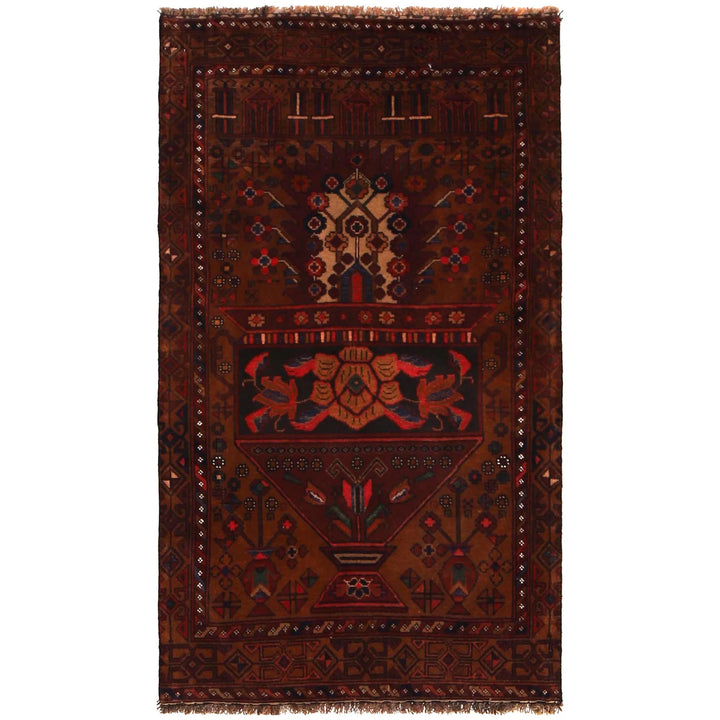 Afghan Prayer Rug 2' 7" x 4' 6" Hand-Knotted | No. AL15278