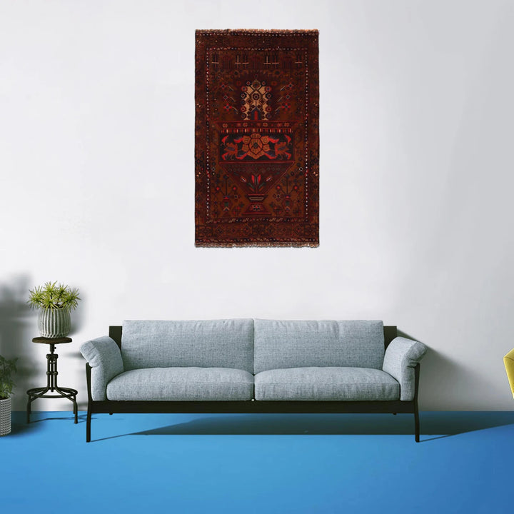 Afghan Prayer Rug 2' 7" x 4' 6" Hand-Knotted | No. AL15278
