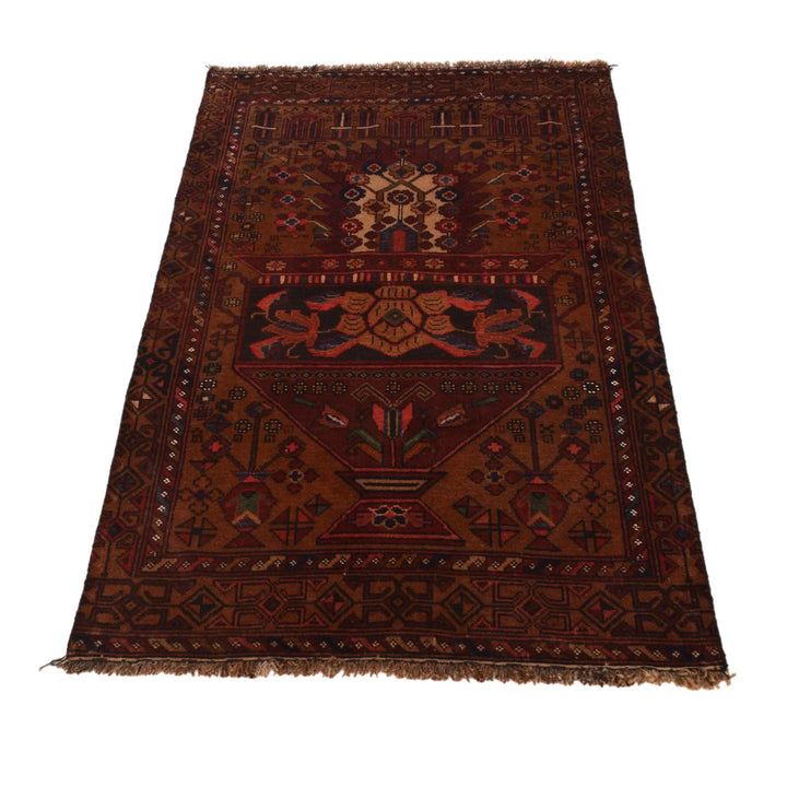 Afghan Prayer Rug 2' 7" x 4' 6" Hand-Knotted | No. AL15278