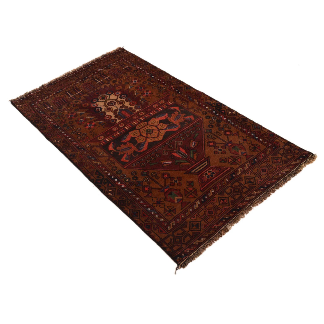 Afghan Prayer Rug 2' 7" x 4' 6" Hand-Knotted | No. AL15278