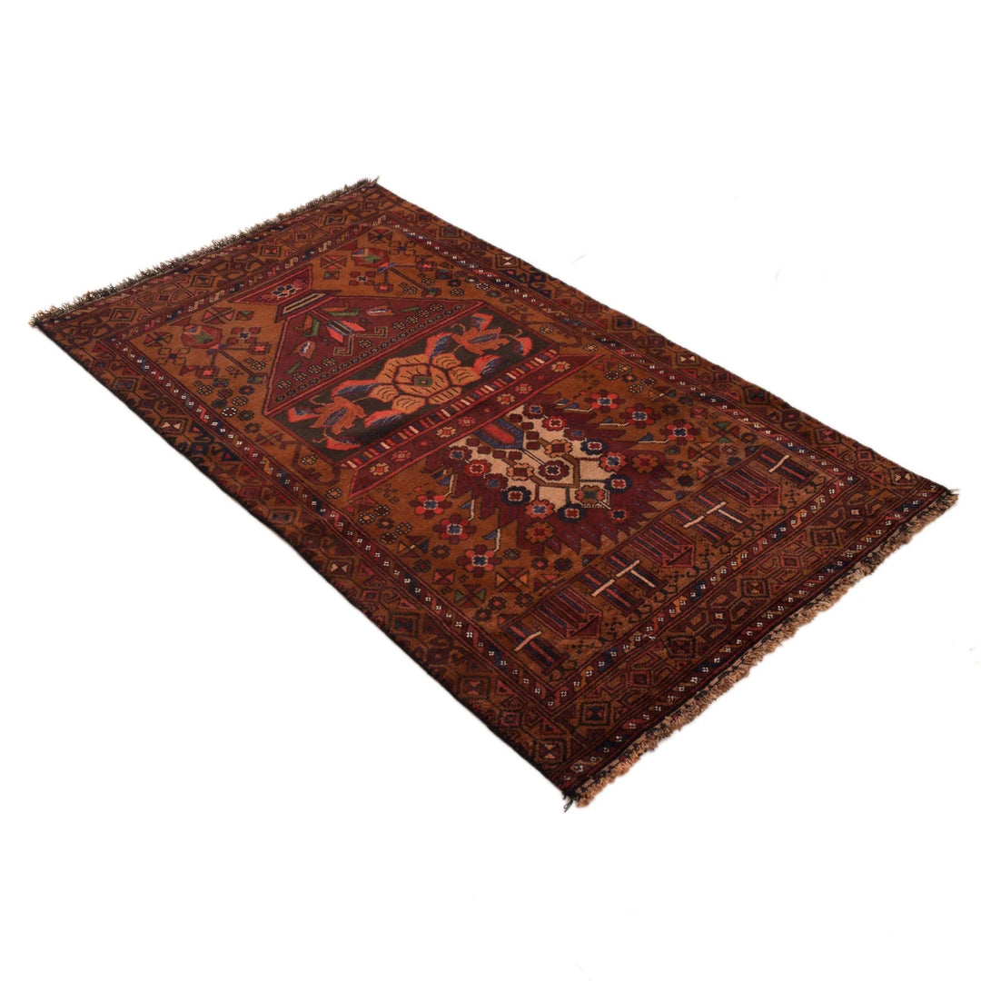 Afghan Prayer Rug 2' 7" x 4' 6" Hand-Knotted | No. AL15278