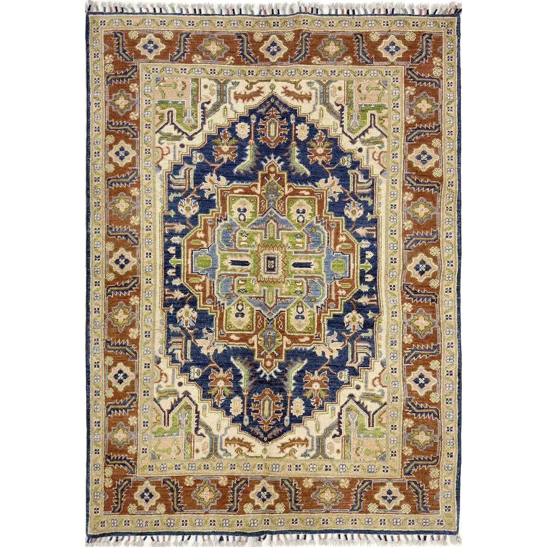 Hand Knotted Persian Heriz Area Rug 3' 11" x 5' 10" - No. AL15281