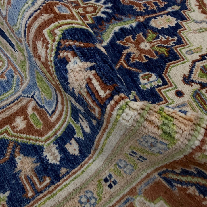 Afghan Heriz Rug 3' 11" x 5' 10" Hand-Knotted | No. AL15281