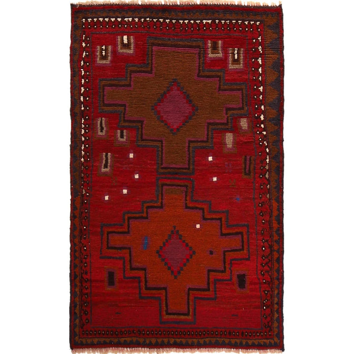Afghan Baluchi Rug 2' 9" x 4' 3" Hand-Knotted | No. AL15282