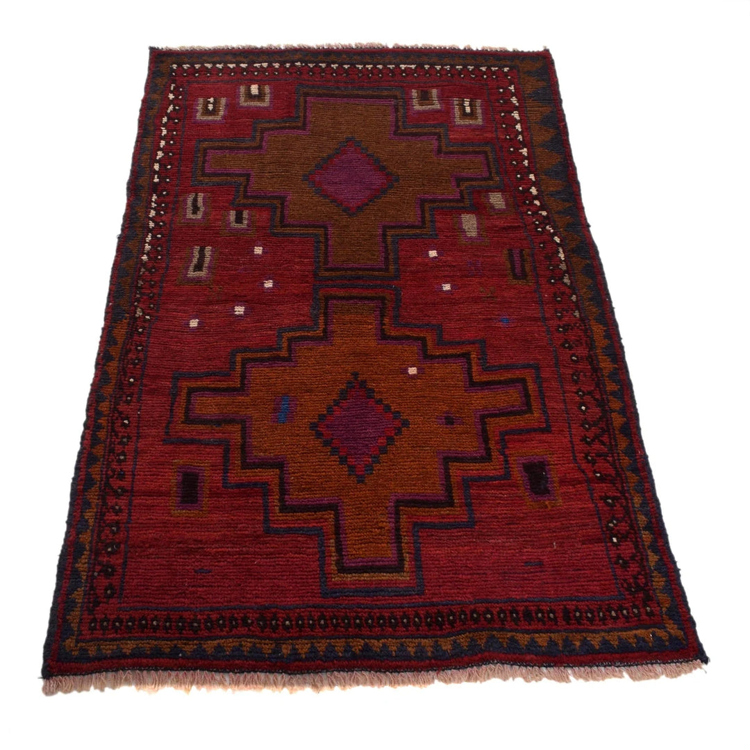 Afghan Baluchi Rug 2' 9" x 4' 3" Hand-Knotted | No. AL15282