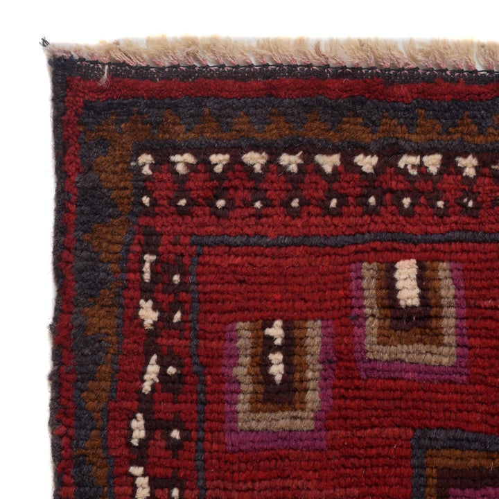 Afghan Baluchi Rug 2' 9" x 4' 3" Hand-Knotted | No. AL15282