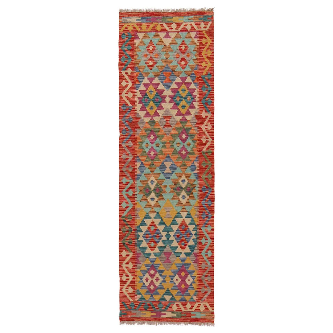 Hand Woven Wool Kelim Runner 1' 11" x 6' 7" - No. AL15397