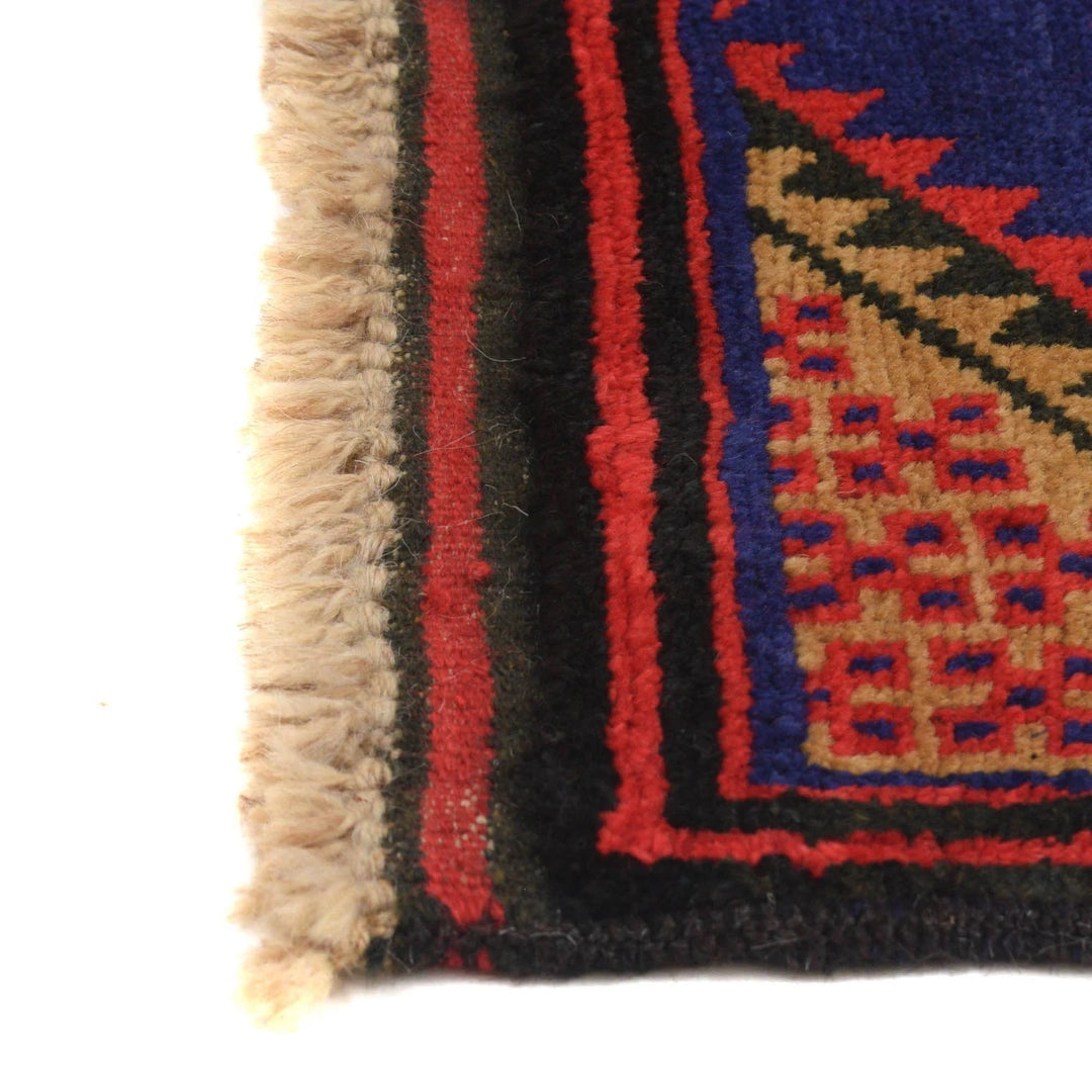 Blue Afghan Baluchi Rug 2' 9" x 4' 8" Hand-Knotted | No. AL15407