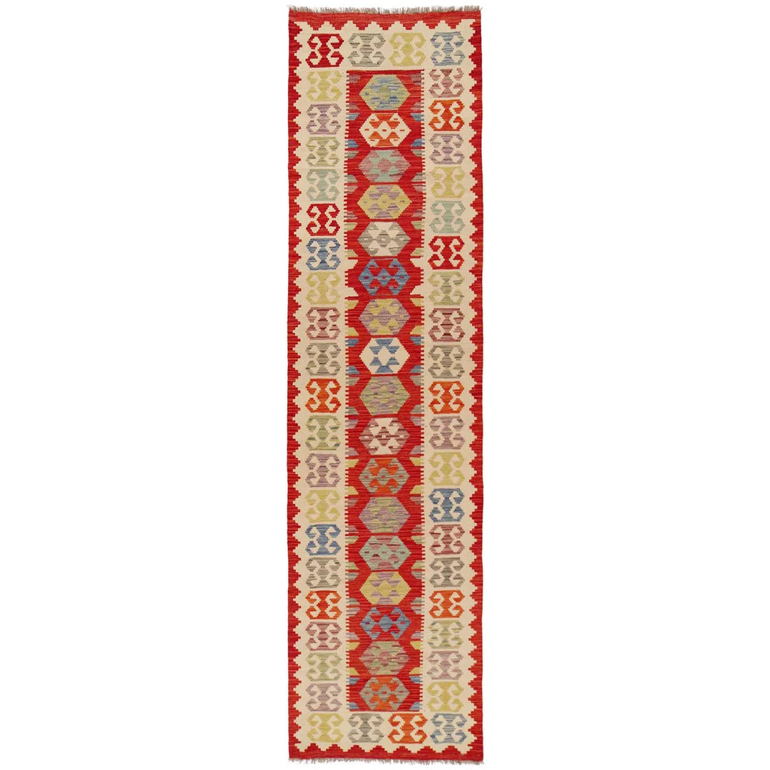 Hand Knotted Afghan Style Kilim Runner 2' 10" x 12' 7" - No. AL15451