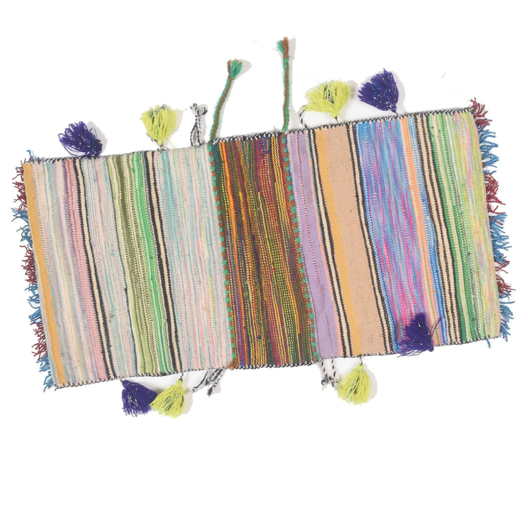 Afghan Saddle Bag Kilim Rug 1' 1" x 2' 2" Flat-Weave | No. AL15454