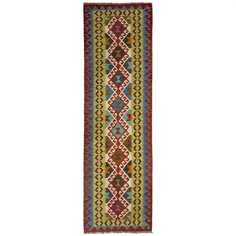 Afghan Kilim Runner 2' 7" x 9' 5" Flat-Weave | No. AL15465