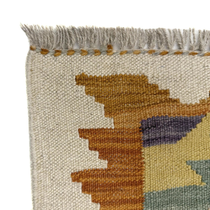 Afghan Vegetable Kilim Rug 2' 9" x 4' 9" Flat-Weave | No. AL154758