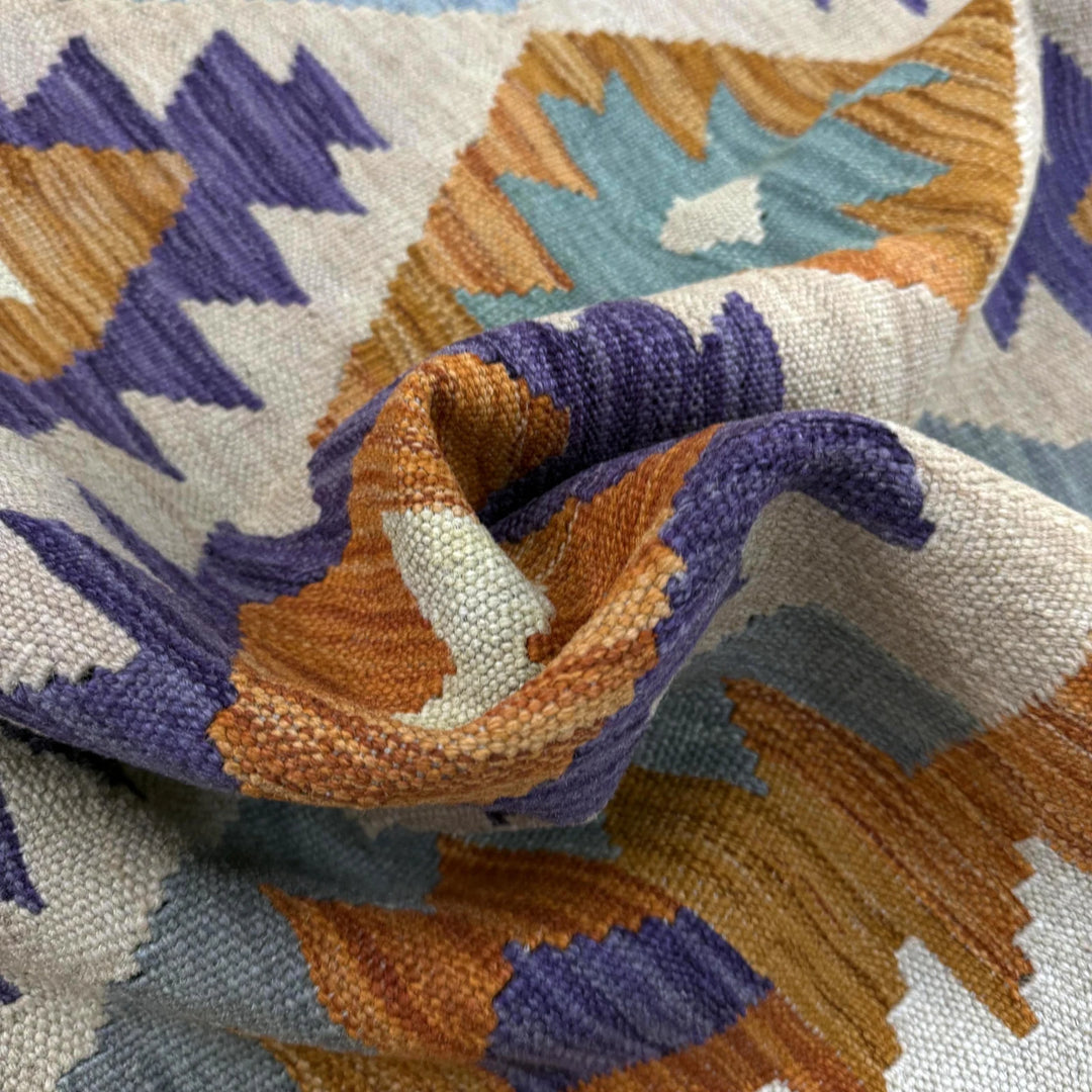 Afghan Vegetable Kilim Rug 2' 9" x 4' 9" Flat-Weave | No. AL154758