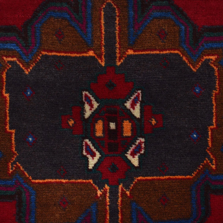 Red Afghan Baluchi Rug 2' 11" x 4' 11" Hand-Knotted | No. AL15481