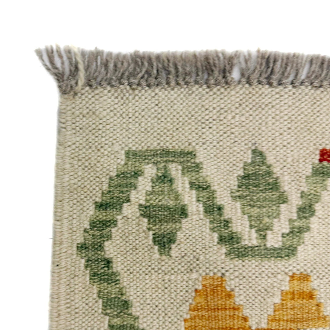 Afghan Vegetable Kilim Rug 2' 9" x 4' 6" Flat-Weave | No. AL155739