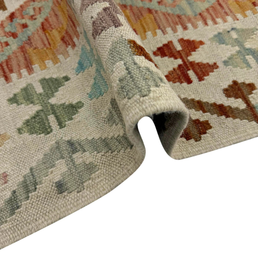 Afghan Vegetable Kilim Rug 2' 9" x 4' 6" Flat-Weave | No. AL155739