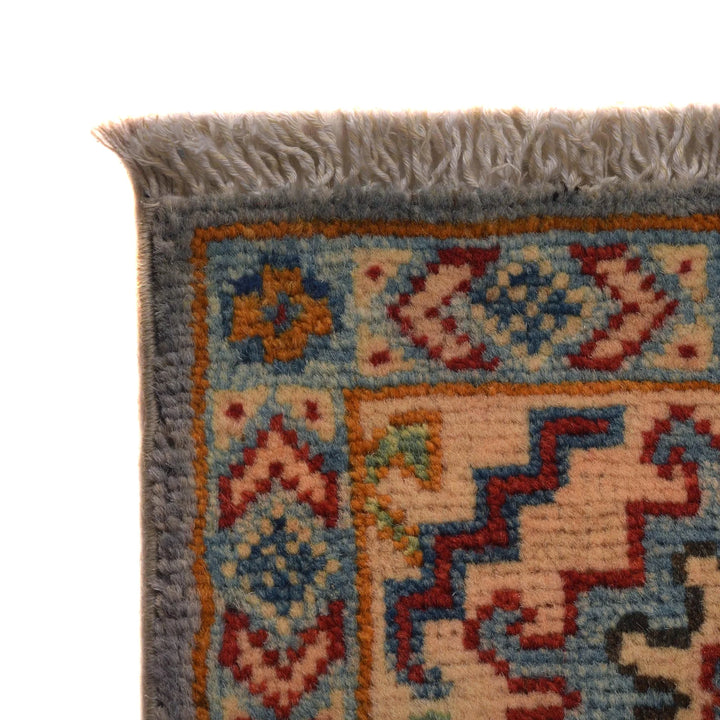Gray Afghan Kazak Rug 3'5" x 5'1" Hand-Knotted | No. AL15602