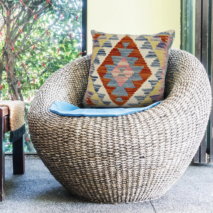 Afghan Kilim Cushion Covers 1' 6" x 1' 5" Flat-Weave | No. AL157272