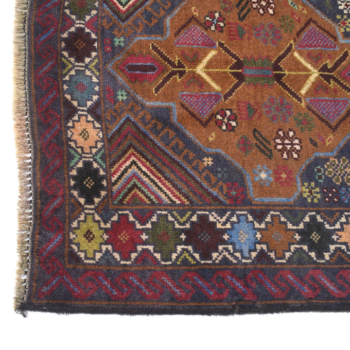 Afghan Baluchi Rug 2' 6" x 4' 1" Hand-Knotted | No. AL15792