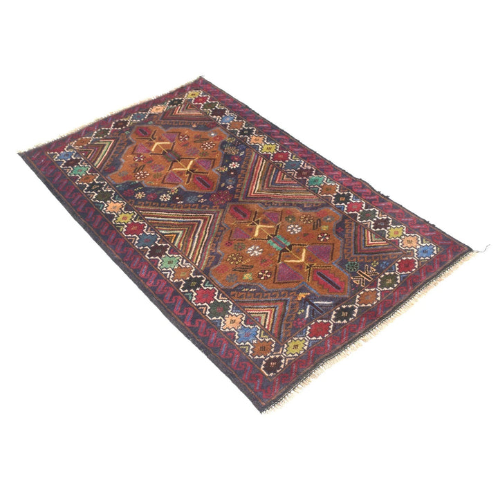 Afghan Baluchi Rug 2' 6" x 4' 1" Hand-Knotted | No. AL15792