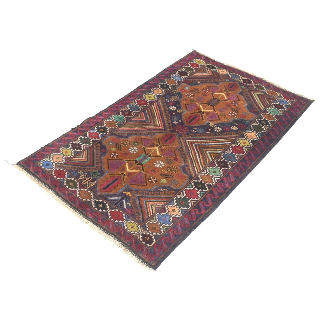 Afghan Baluchi Rug 2' 6" x 4' 1" Hand-Knotted | No. AL15792