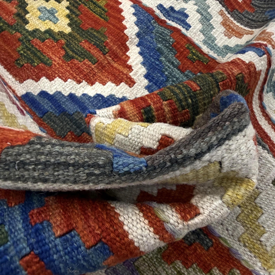 Afghan Vegetable Kilim Rug 3' 3" x 5' 2" Flat-Weave | No. AL158815