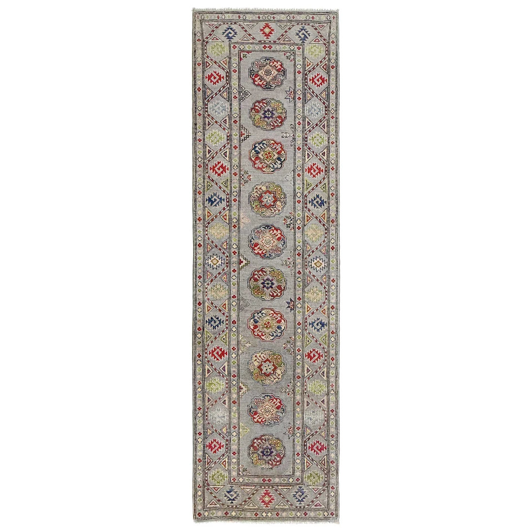 Gray Afghan Waziri Rug 2' 8" x 9' 7" Hand-Knotted | No. AL15894
