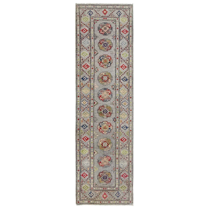 Gray Afghan Waziri Rug 2' 8" x 9' 7" Hand-Knotted | No. AL15894