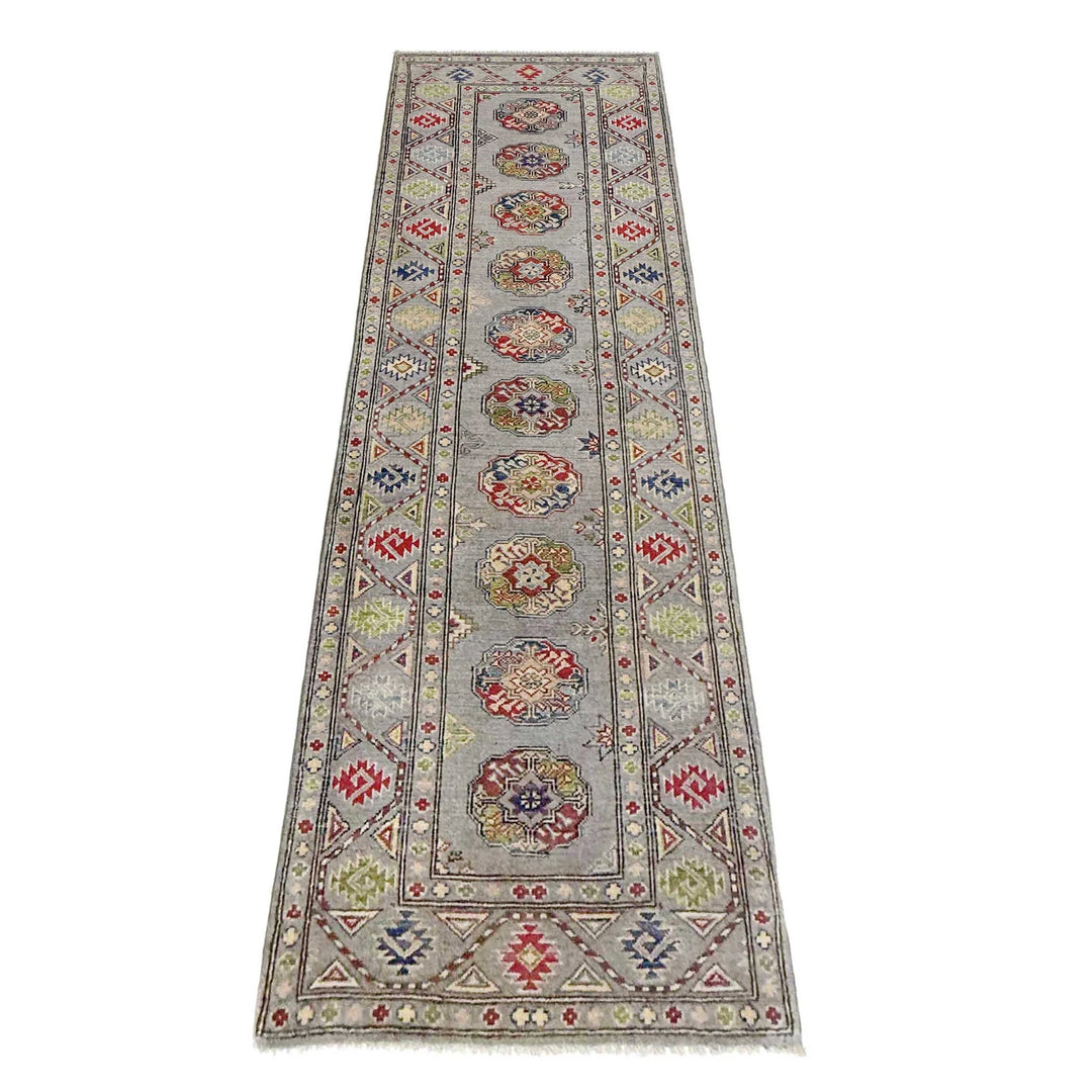 Gray Afghan Waziri Rug 2' 8" x 9' 7" Hand-Knotted | No. AL15894