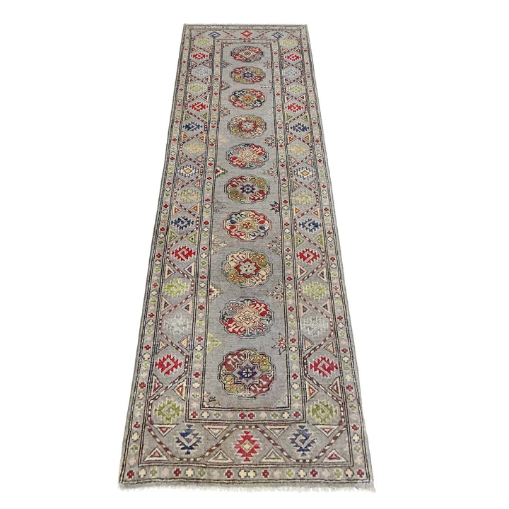 Gray Afghan Waziri Rug 2' 8" x 9' 7" Hand-Knotted | No. AL15894
