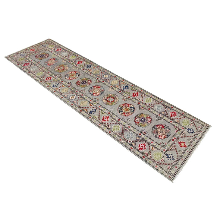 Gray Afghan Waziri Rug 2' 8" x 9' 7" Hand-Knotted | No. AL15894