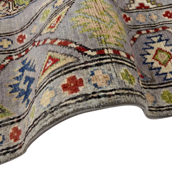 Gray Afghan Waziri Rug 2' 8" x 9' 7" Hand-Knotted | No. AL15894