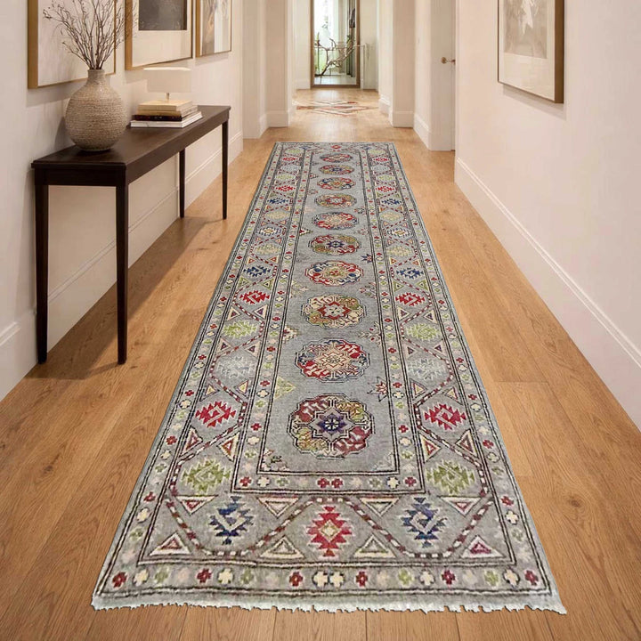 Gray Afghan Waziri Rug 2' 8" x 9' 7" Hand-Knotted | No. AL15894