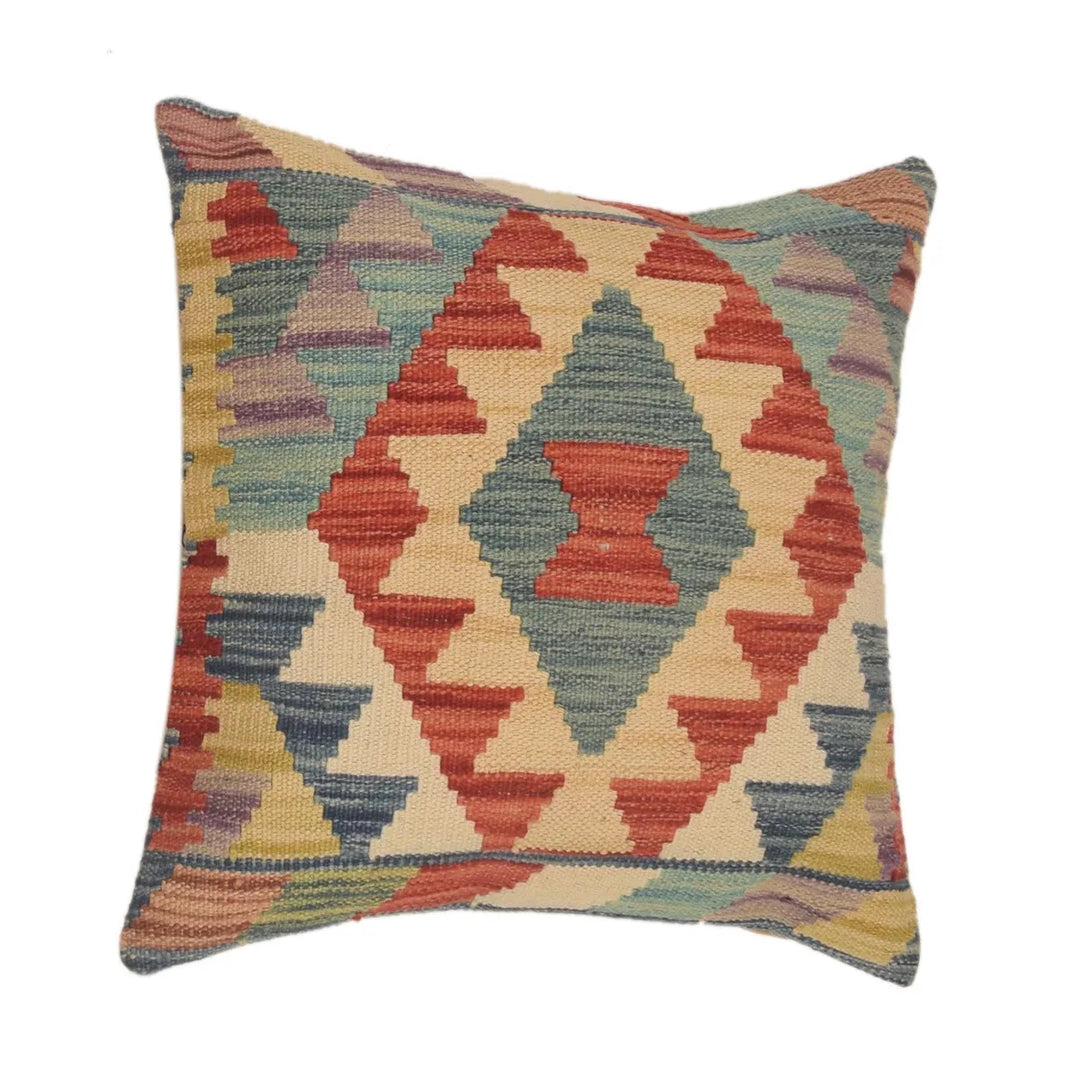 Turkish Style Kelim Cushion 1' 6" x 1' 6" Flat-Weave | No. AL15950