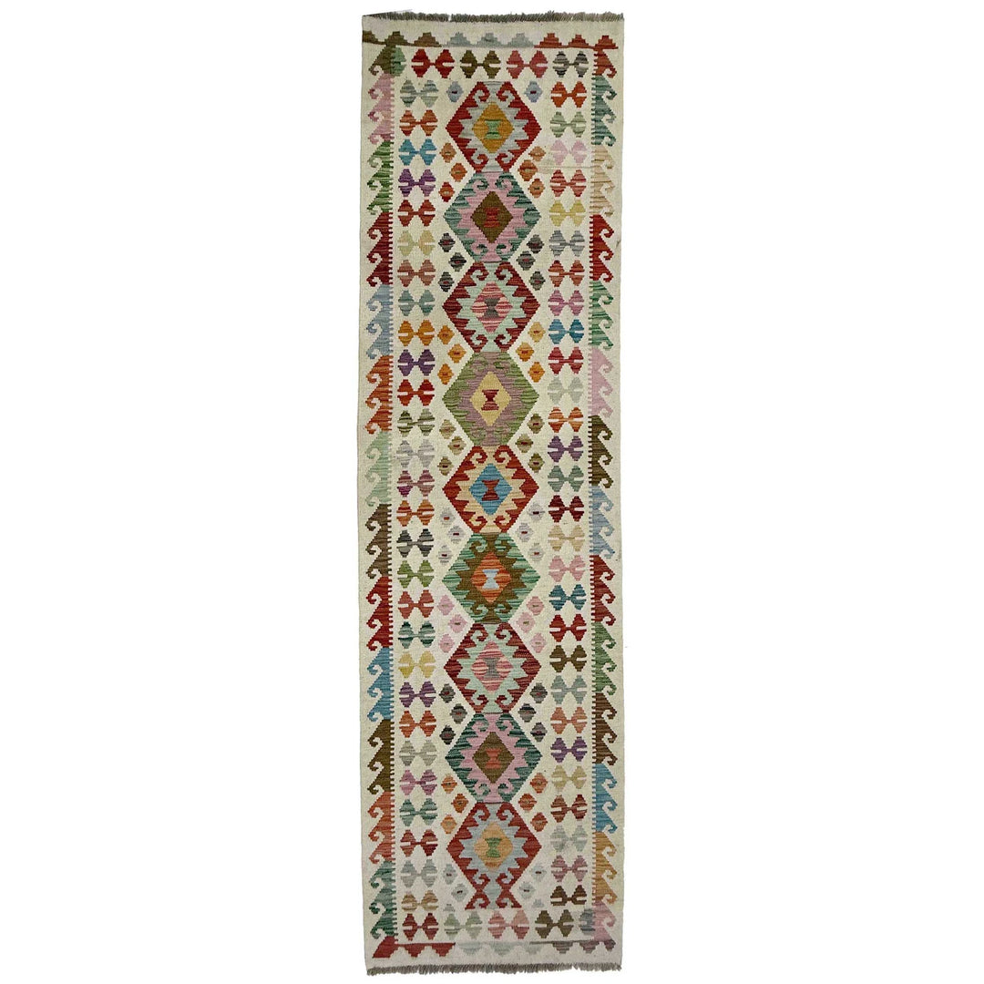 Afghan Vegetable Kilim Rug 2' 8" x 9' 8" Flat-Weave | No. AL159635