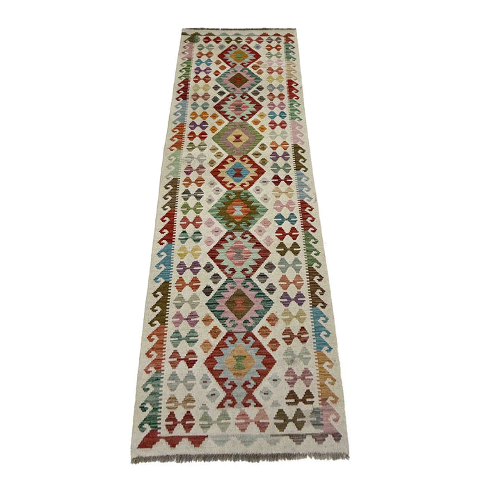 Afghan Vegetable Kilim Rug 2' 8" x 9' 8" Flat-Weave | No. AL159635